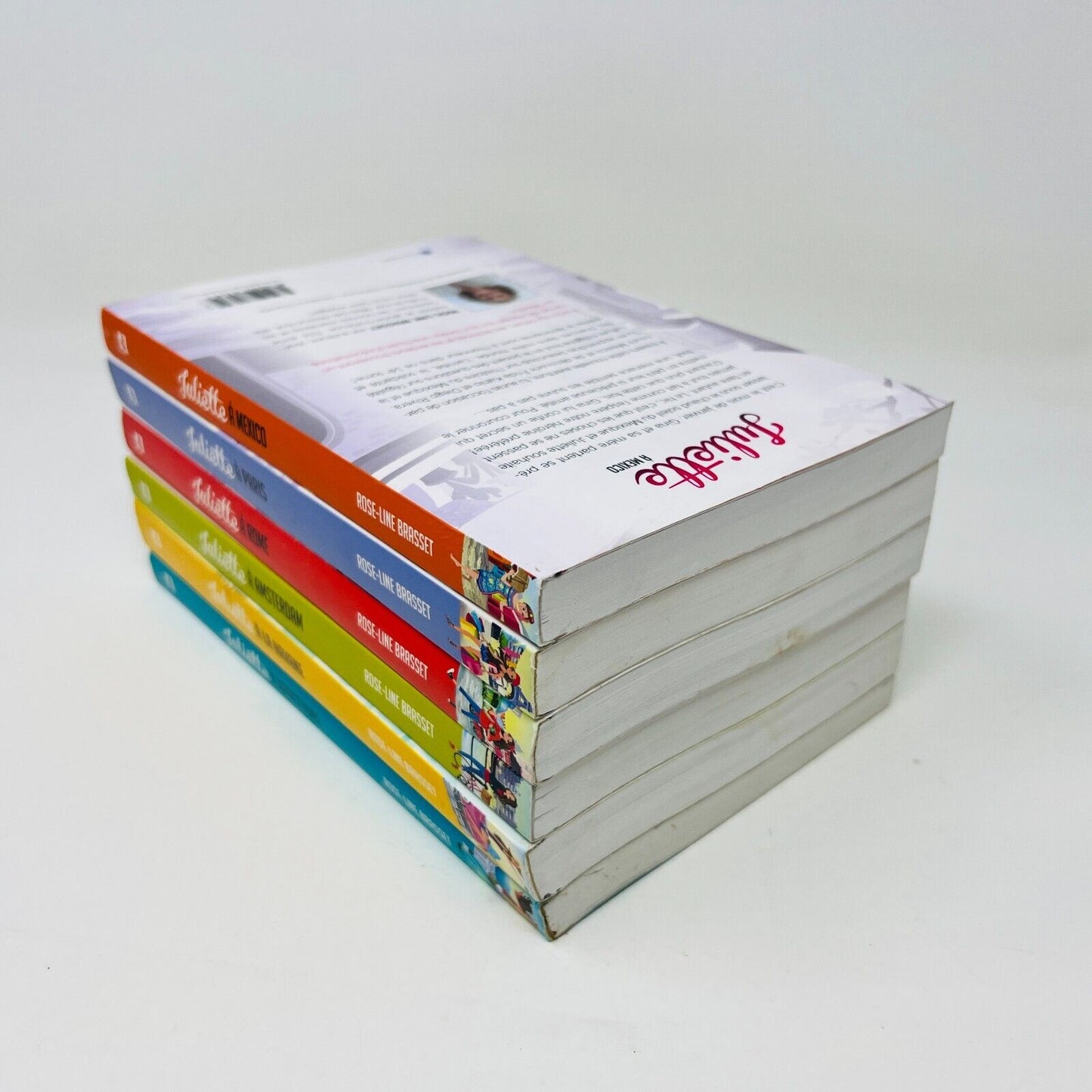 6x Juliette à Barcelone/Mexico/Rome/Paris Rose-Line Brasset Lot Livres Hurtubise