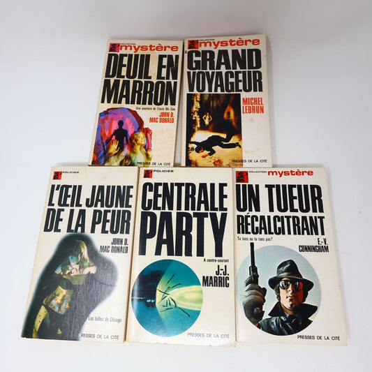 Collection Mystère Policier Lot 5 Livres Lebrun/Donald/Marric Deuil en Marron PB