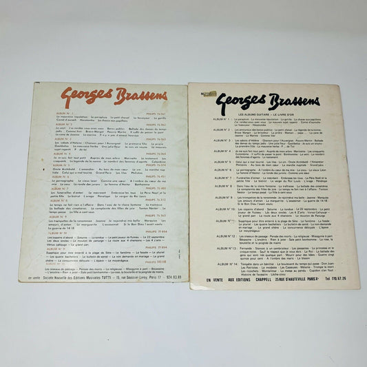 1970s Georges Brassens Album 12 & 14 Éditions Musicales Partitions Songbook Lot