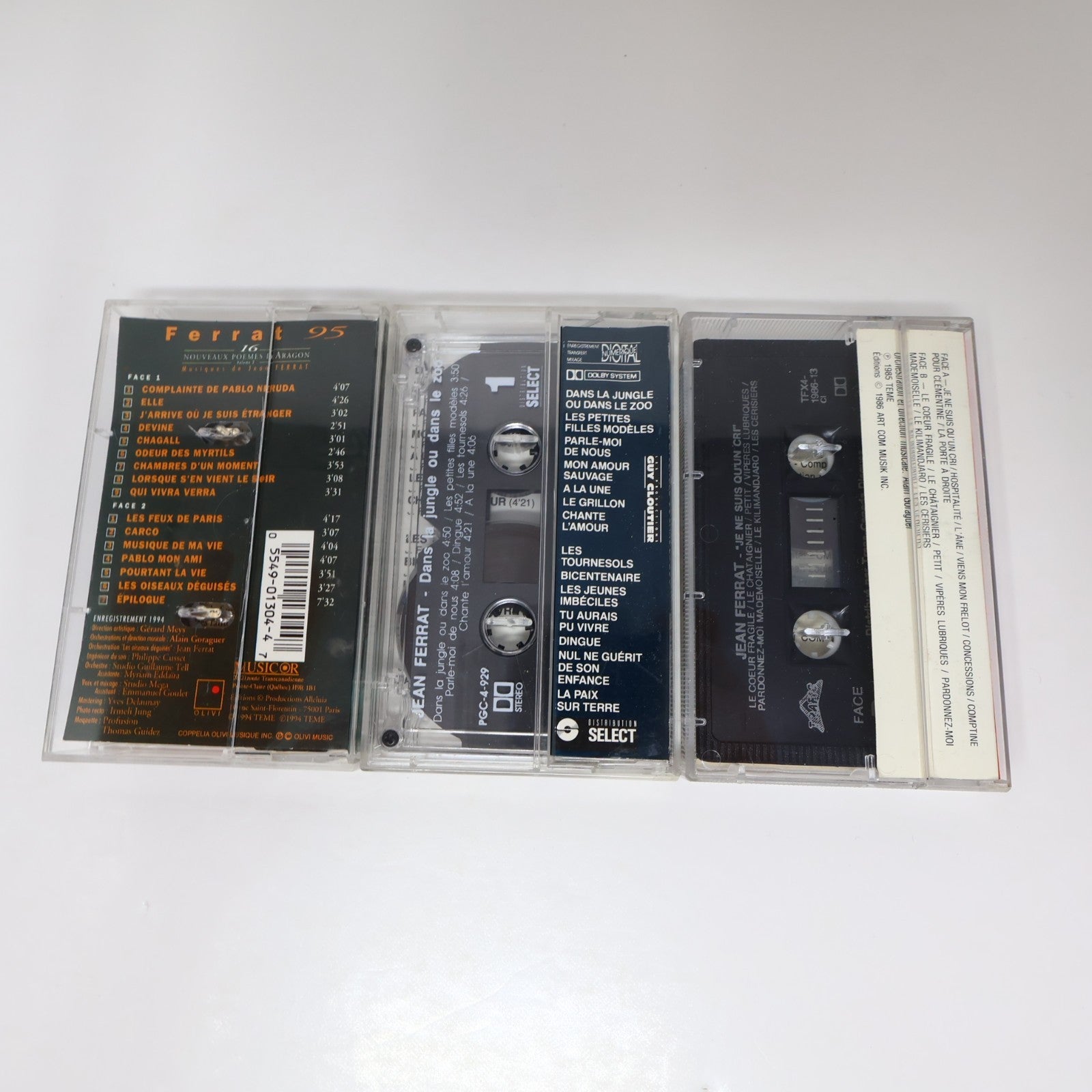 Jean Ferrat Lot 3 Cassettes Je ne suis qu'un cri/16 Nouveaux Poèmes D'Aragon