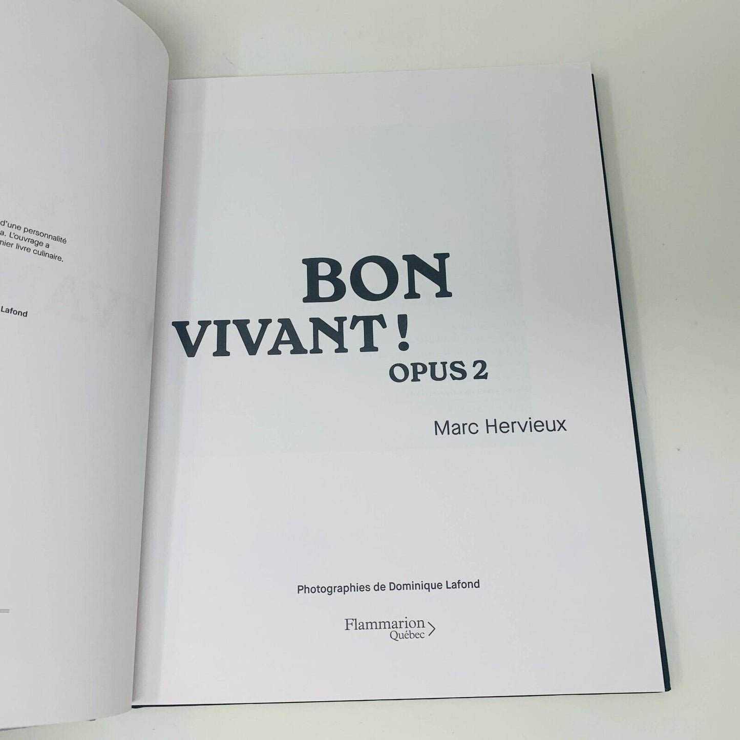Bon Vivant! Opus 1-2 Lot Livres Biographie/Recettes de Marc Hervieux Flammarion