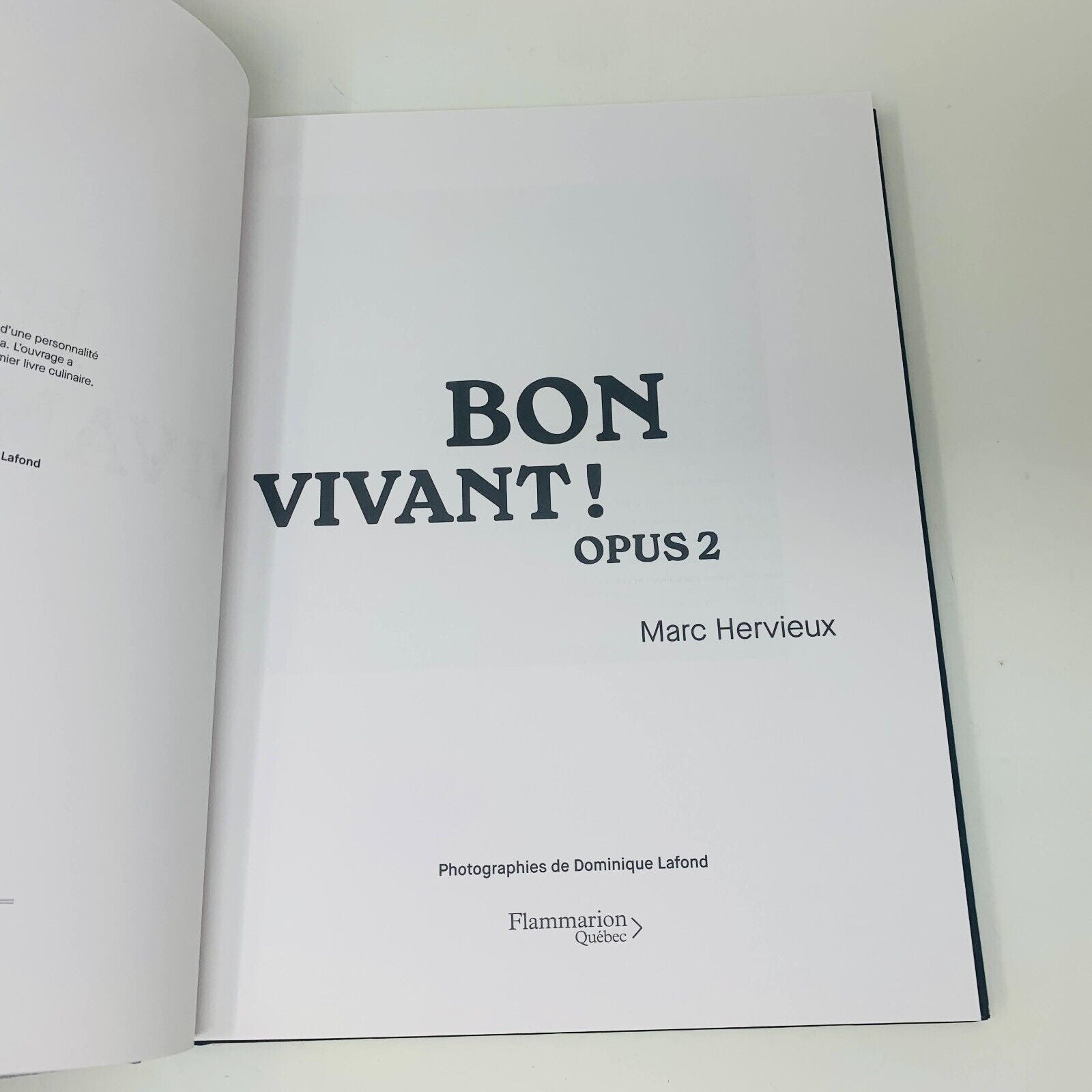 Bon Vivant! Opus 1-2 Lot Livres Biographie/Recettes de Marc Hervieux Flammarion
