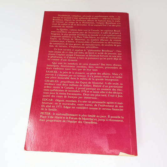 La Dynastie des Bronfman Peter C. Newman 1979 PB Biographie Affaires Français