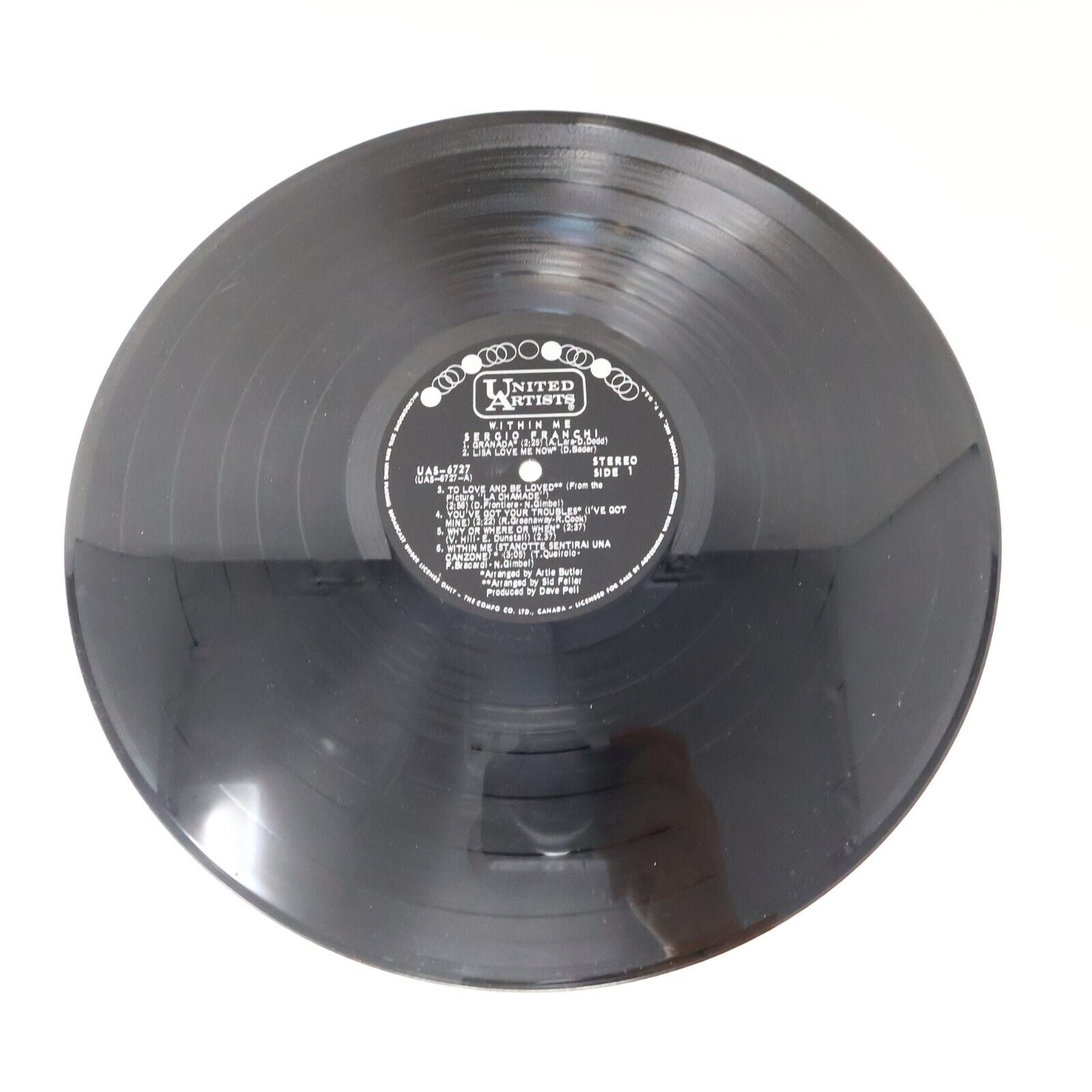 Sergio Franchi Within Me LP Record Vinyl UAS 6727 Granada This is My Life 1970s