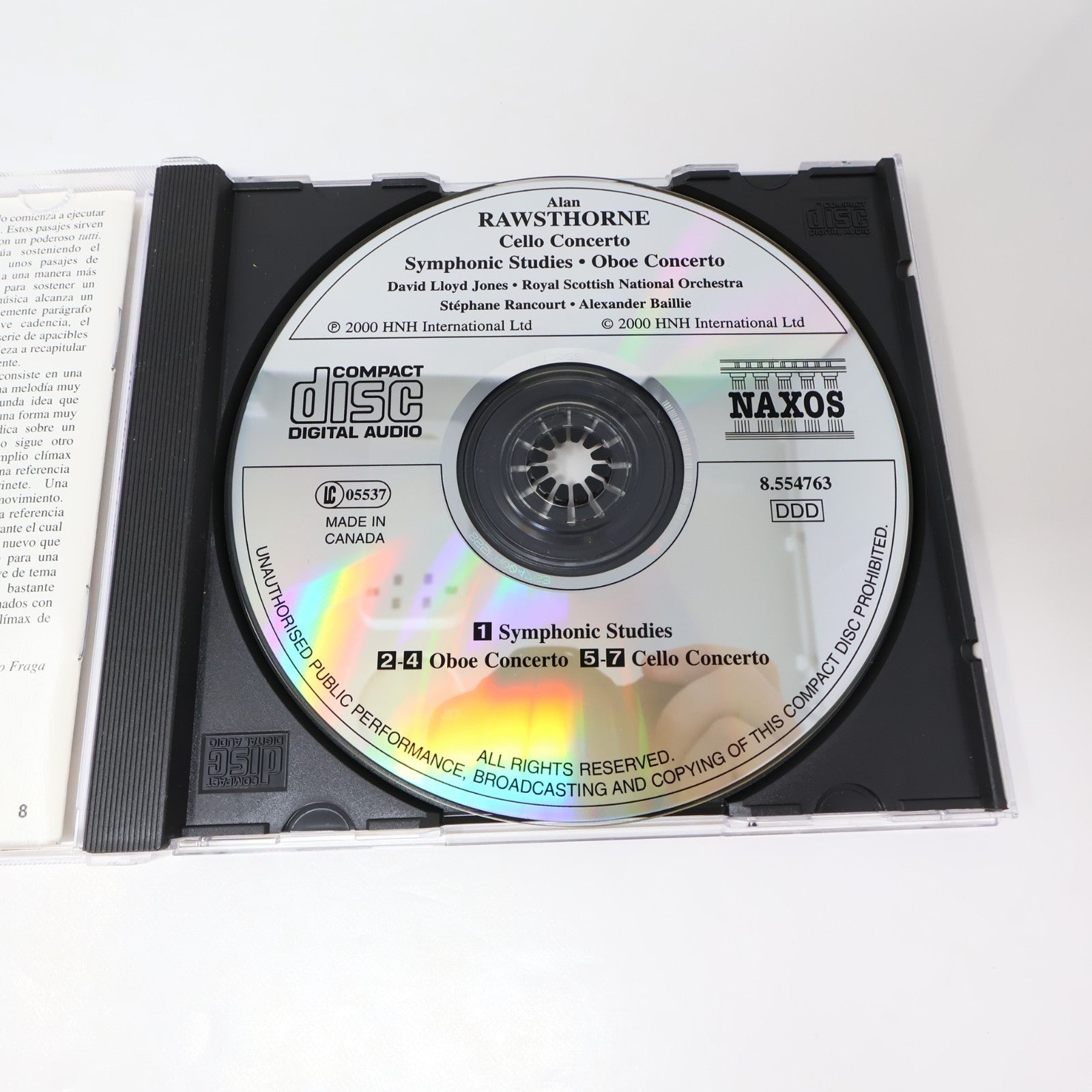 Rawsthorne Cello Concerto/Oboe Concerto/Symphonic Studies CD David Lloyd-Jones