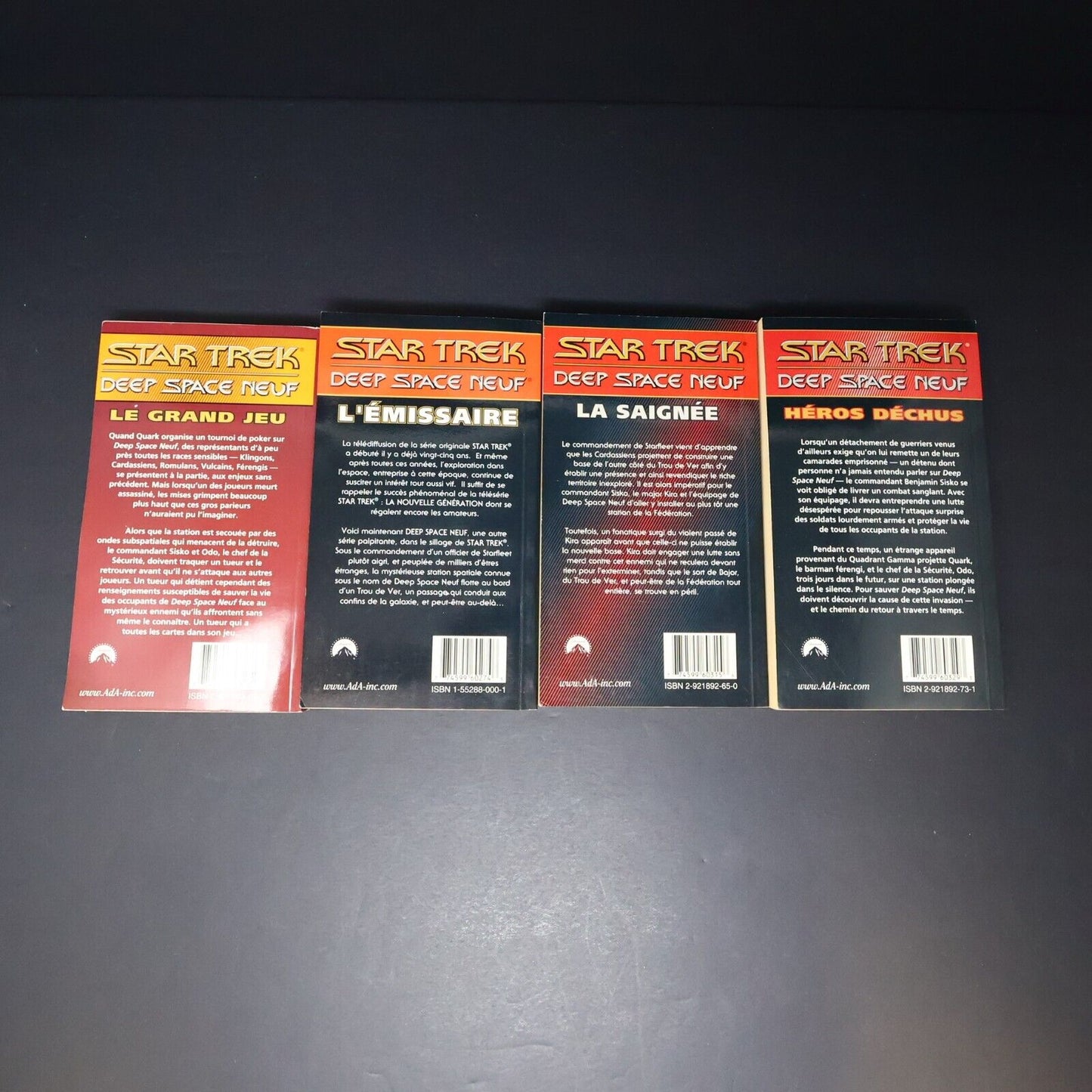 Lot 4 Livres Star Trek #1 3-5 Deep Space Neuf Science-Fiction ADA Français PB