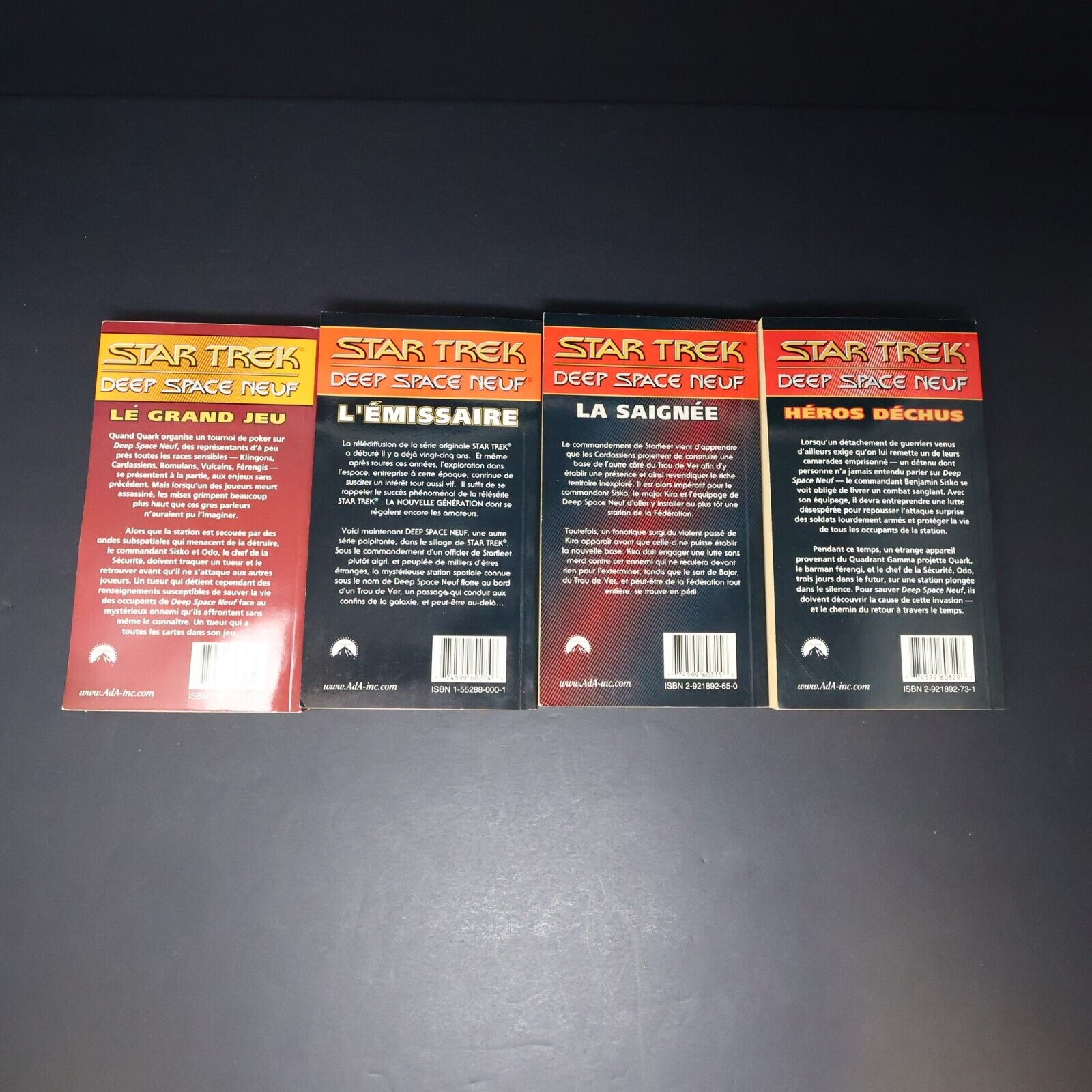 Lot 4 Livres Star Trek #1 3-5 Deep Space Neuf Science-Fiction ADA Français PB