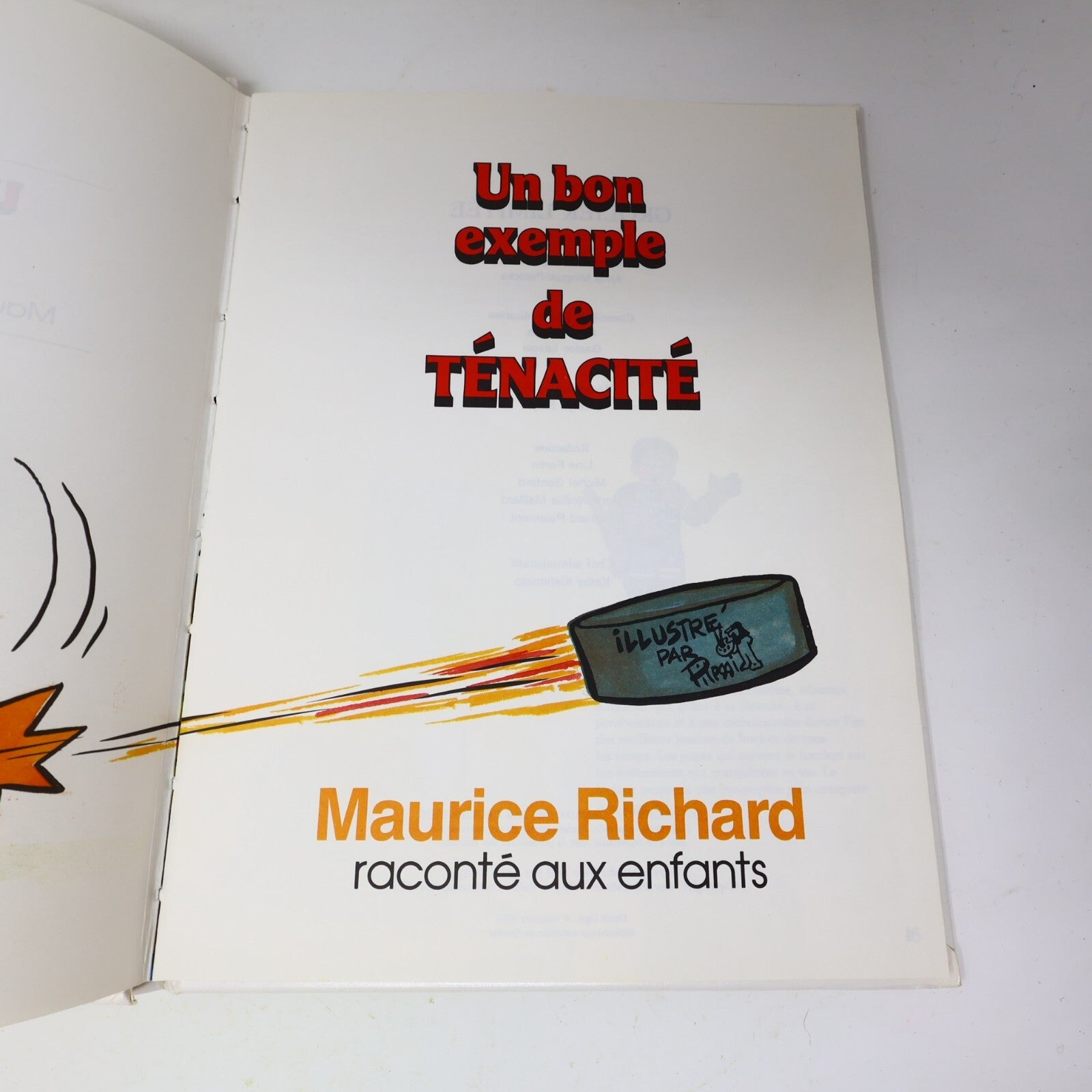 1983 Un Bon Exemple de Ténacité Maurice Richard Les Belles Histoires Vraies HC