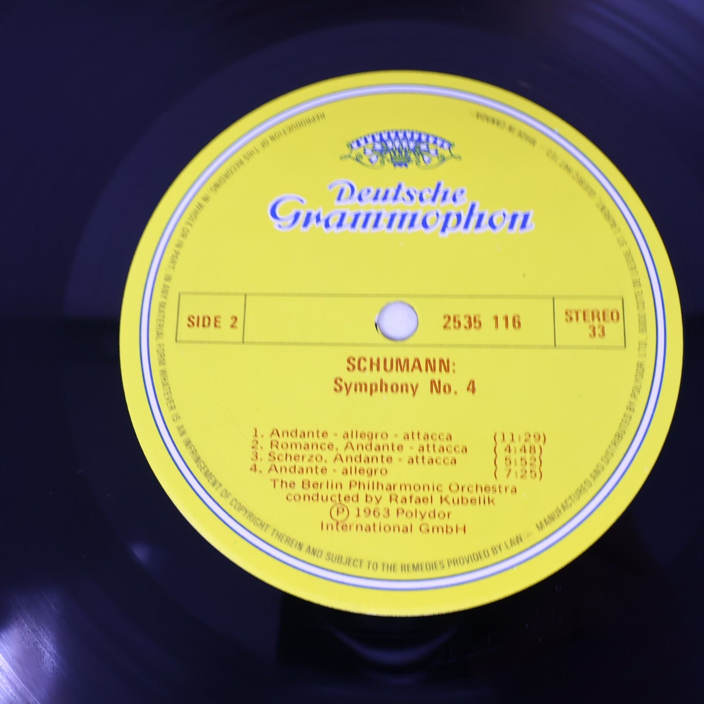 Robert Schumann Rafael Kubelik Berliner Symphonie #1 4 LP 1974 Record 2535 116
