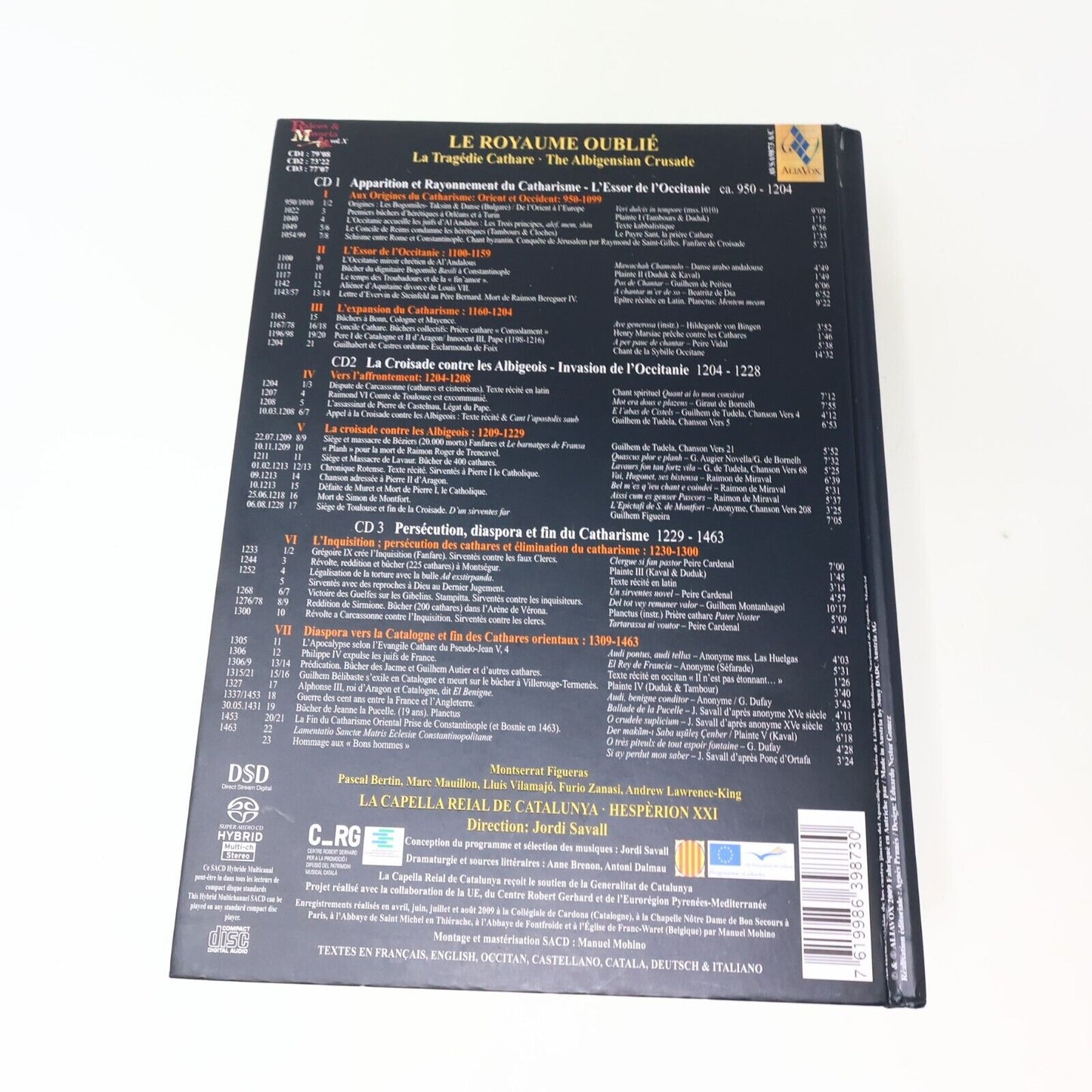 2009 Le Royaume Oublié Croisade Tragédie CD Jordi Savall Hespèrion XXI Alia Vox