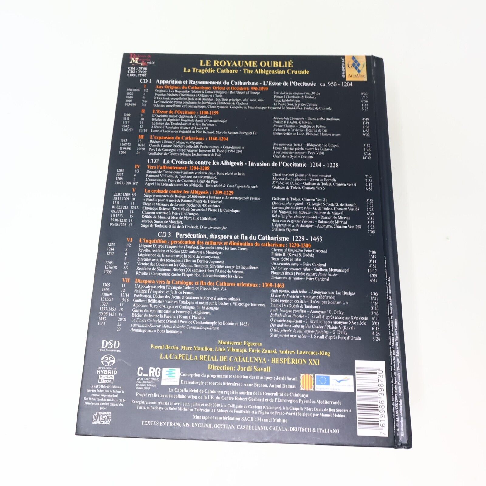 2009 Le Royaume Oublié Croisade Tragédie CD Jordi Savall Hespèrion XXI Alia Vox
