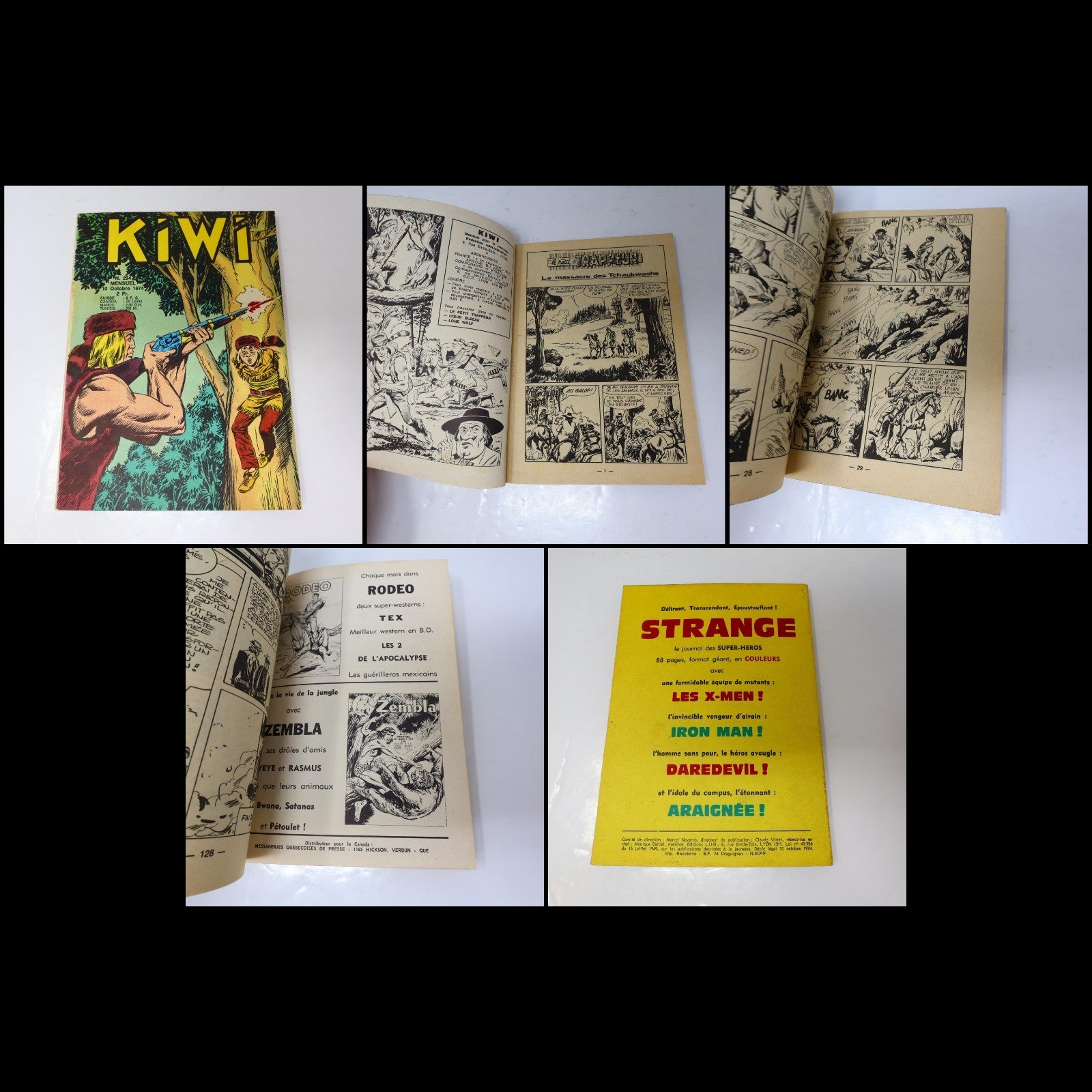 Tipi/Néro Kid/Kiwi/Yampa/Rodeo Lot 6 Bandes dessinées Western Français 1974-76