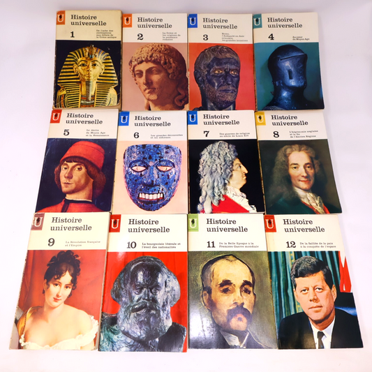 Histoire Universelle en 12 Volumes 1-12 Marabout Français Coffret Lot Livres 60s