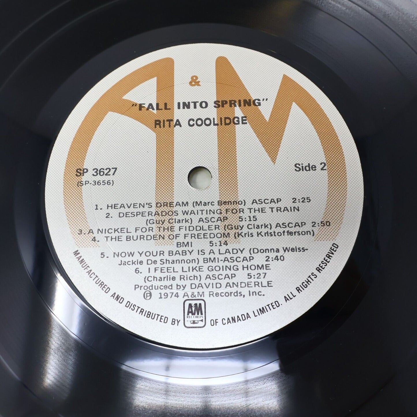 Rita Coolidge Fall Into Spring LP A&M Record 1974 SP 3627 Love Has No Pride 70s
