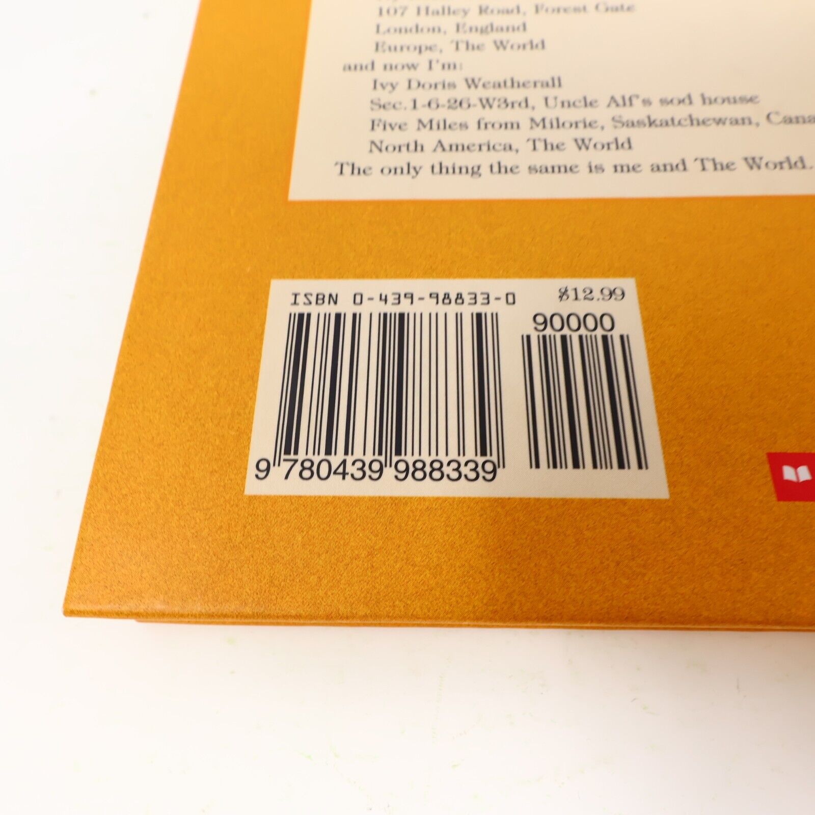 Dear Canada A Prairie As Wide As the Sea Sarah Ellis 2001 1st Print Scholastic