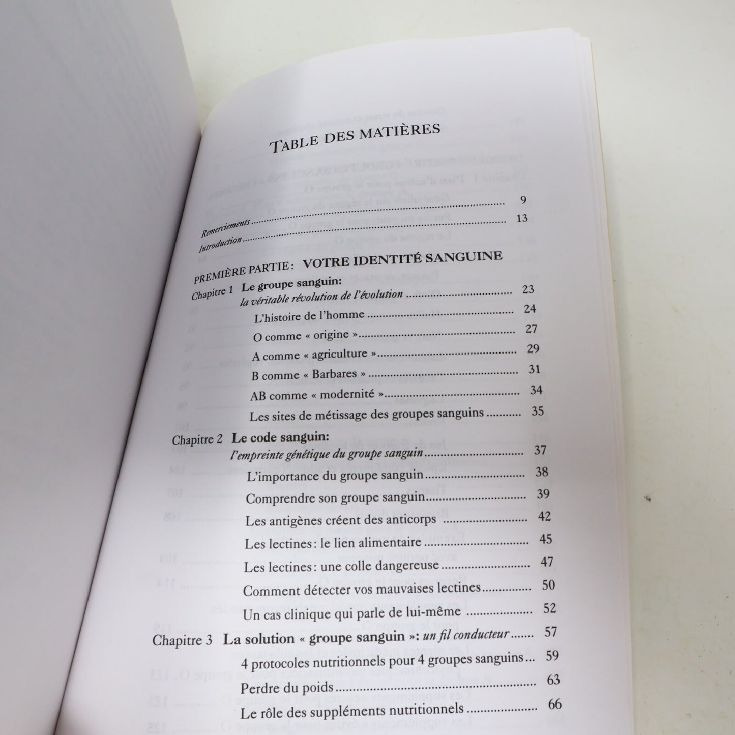1999 4 Groupes Sanguins 4 Régimes Peter d'Adamo du Roseau Alimentation Nutrition