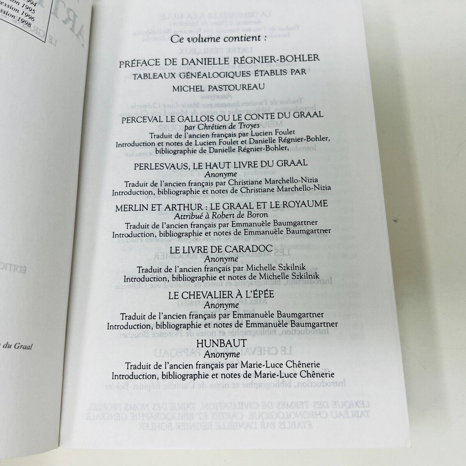 1998 La Légende Arthurienne Le Graal et la Table Ronde Bouquins Omnibus Laffont