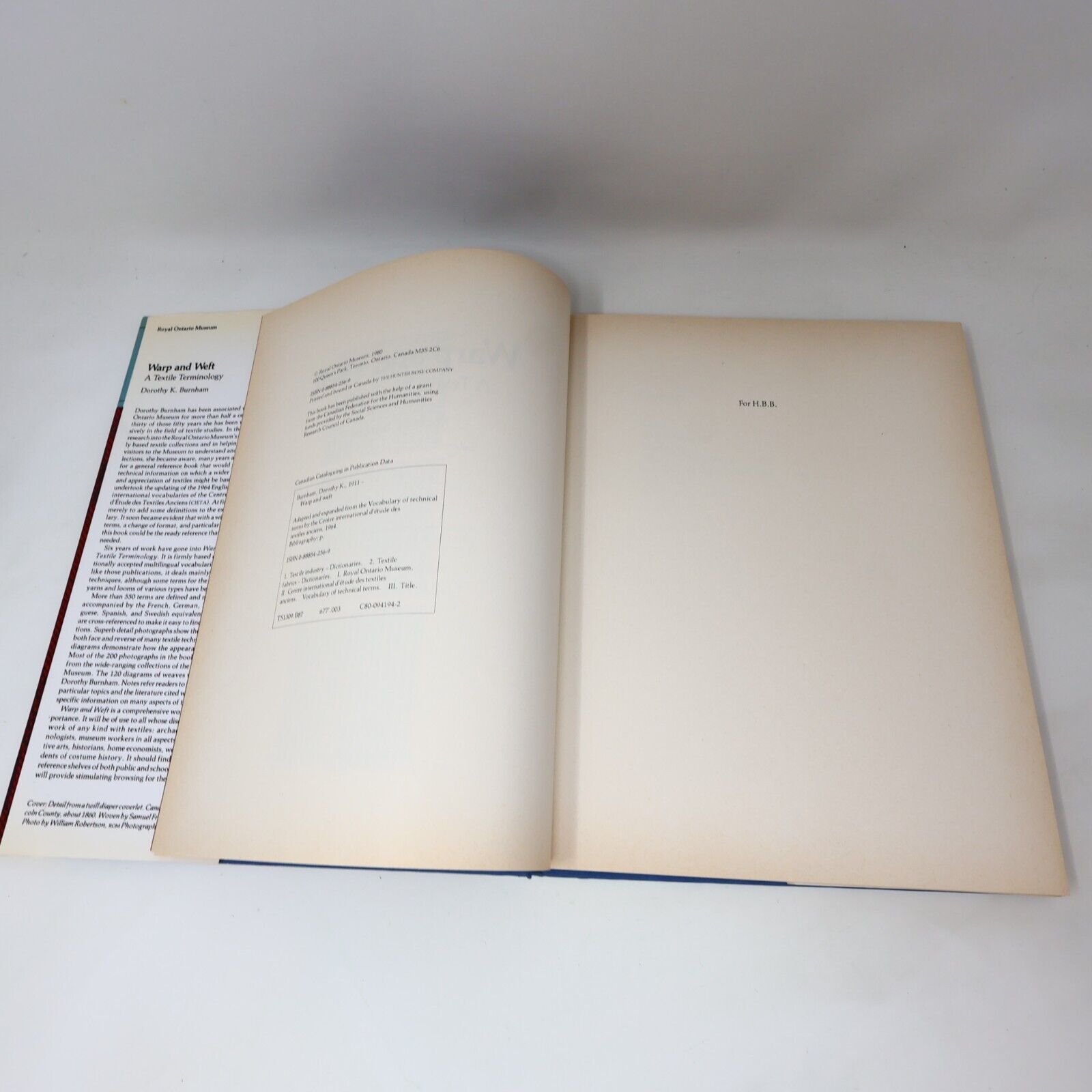 1980 Warp and Weft a Textile Terminology by Dorothy K. Burnham Hardcover HC ROM