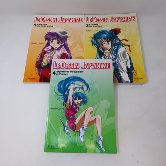 3x Le Dessin Jap'Anime #1-2, 4 Dessiner Japon Art Mangas Lot Livres Français PB