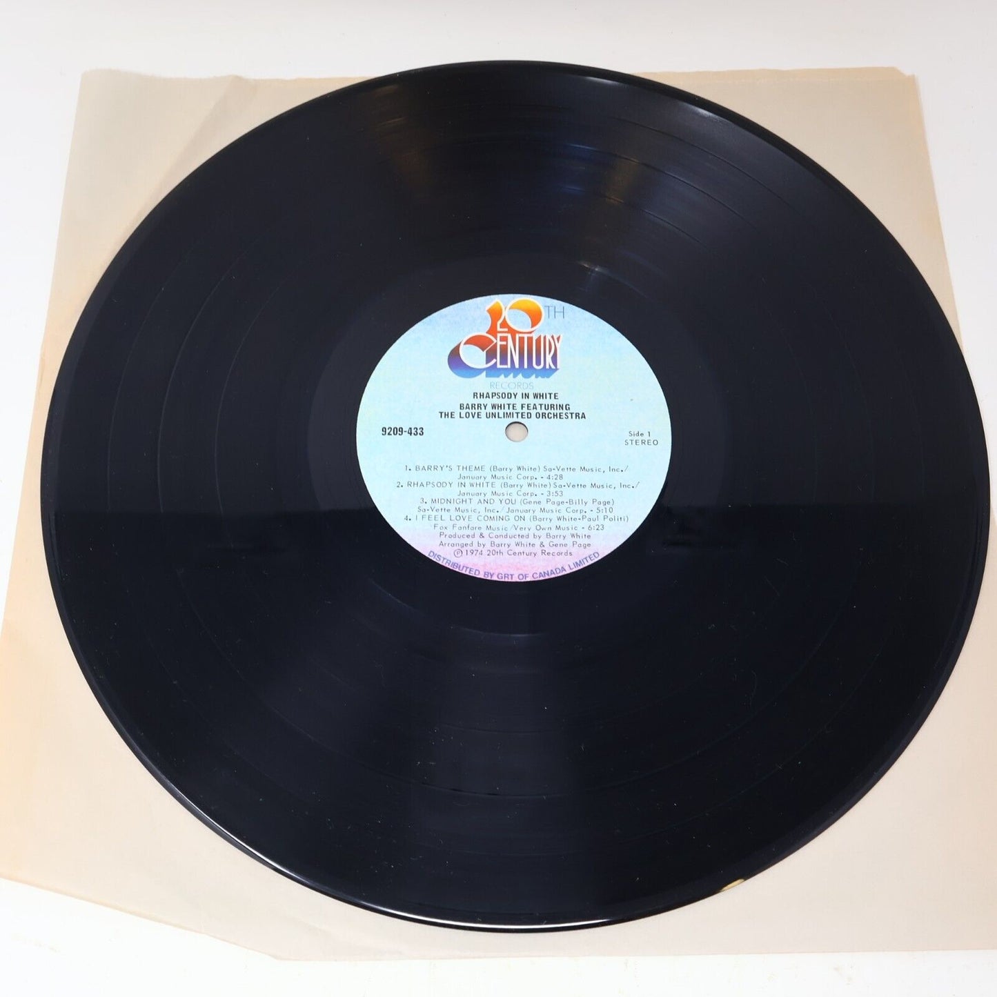 The Love Unlimited Orchestra Rhapsody in White Record 9209-433 Canada 1974 Barry
