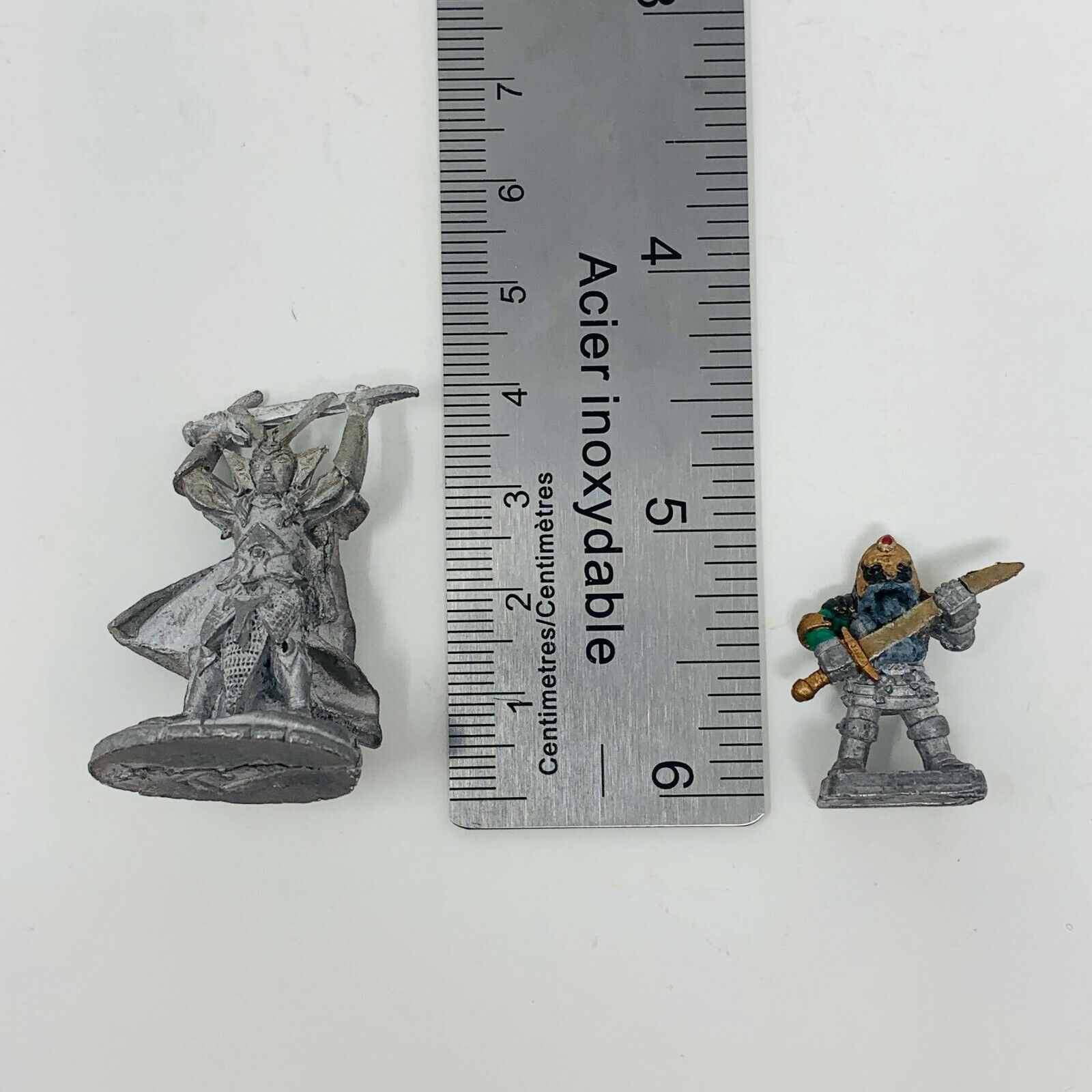 4 Miniatures Metal Figures Ral Partha & RAFM Orc Biker Elven Dwarf Mixed Lot 90s