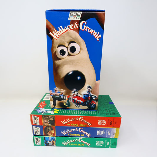 Wallace & Gromit Box Set VHS BBC NTSC Wrong Trousers/A Close Shave/Grand Day Out