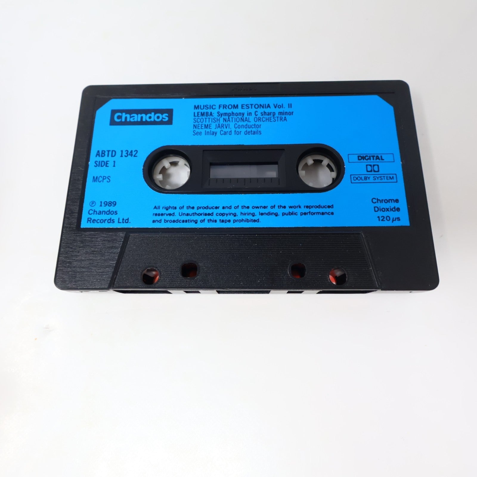 Music From Estonia Volume 2 Cassette Neeme Järvi Lemba/Tobias/Eller/Veljo Tormis