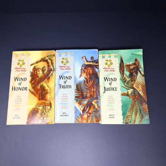 Lot 3 Books The Four Winds Saga #1 3-4 Soesbee/Wulf Legend of the Five Rings WOC