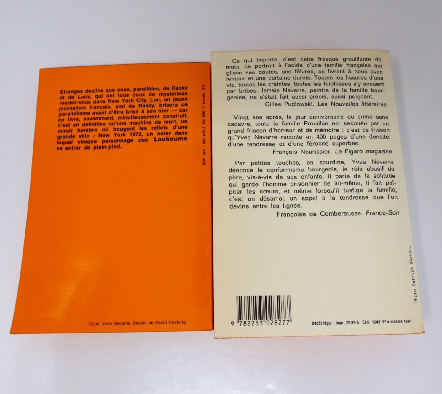 Yves Navarre Lot 2 Livres Poche Le Jardin d'Acclimatation/Loukoums Roman France