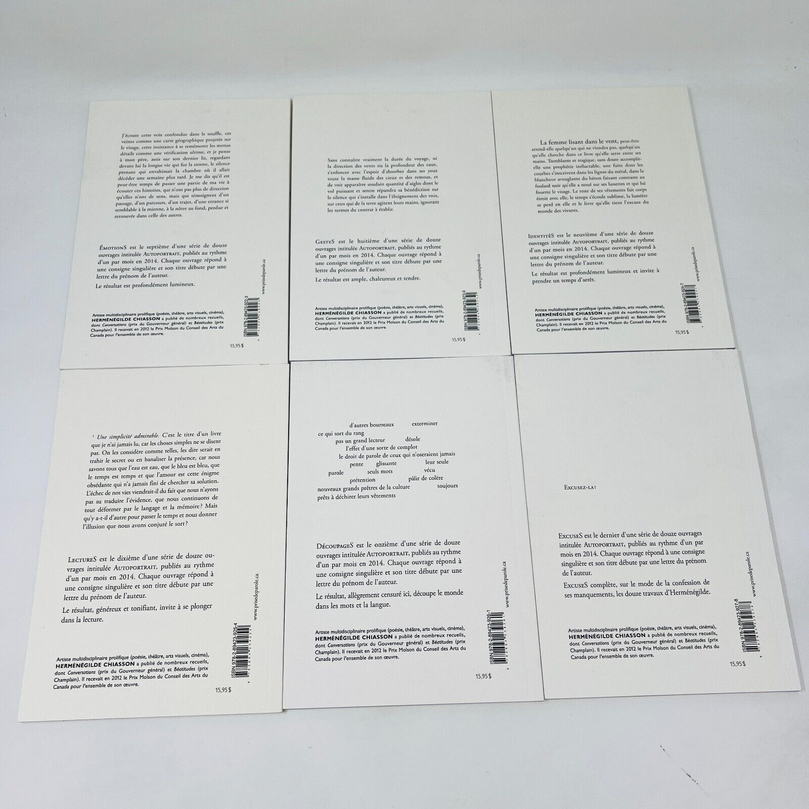 2014 Coffret Autoportrait de Herménégilde Chiasson 12 Livres & Estampe Numérotée