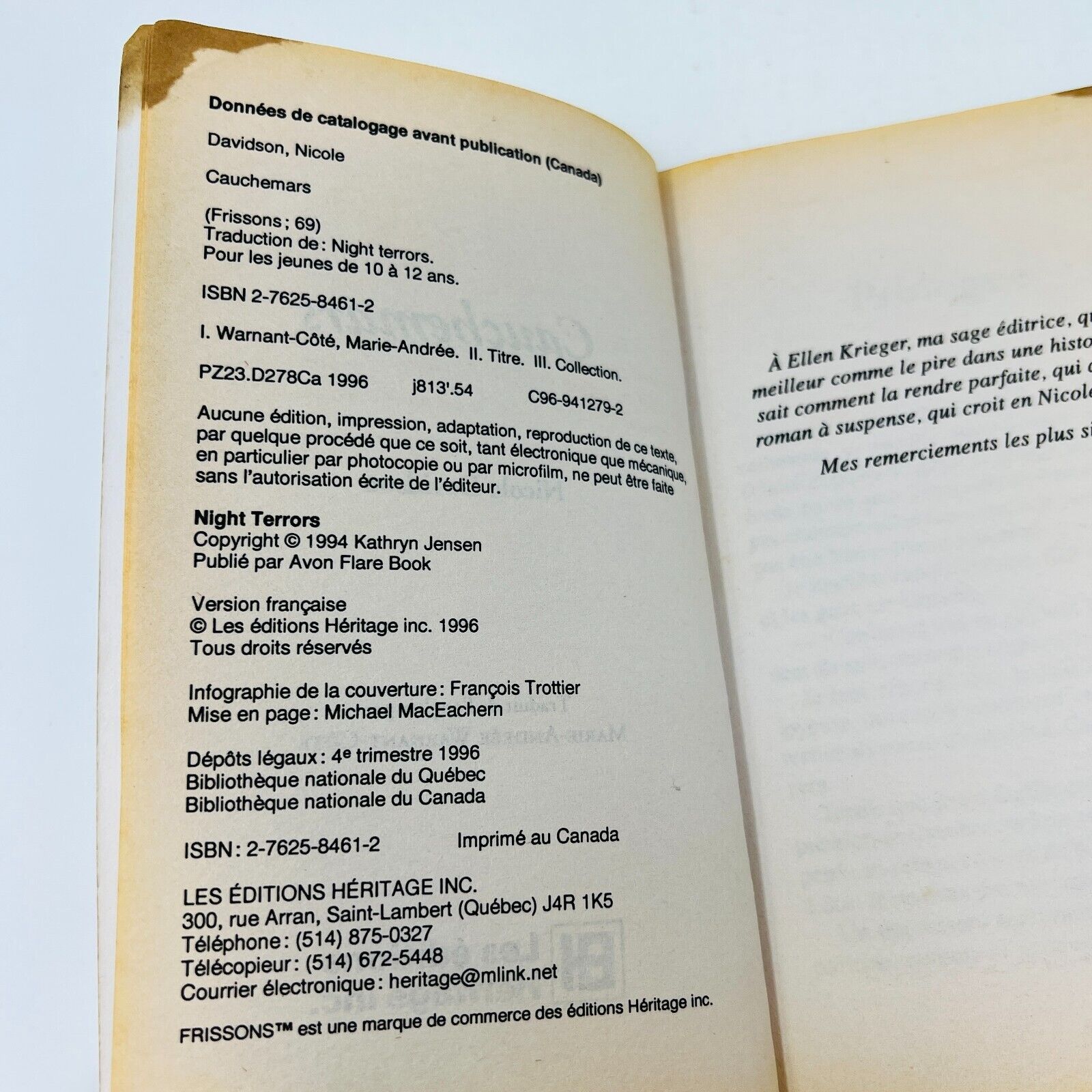 16x Frissons EH Lot Livres Cauchemars/Menaces/La Cible/Jumelles Stine Français