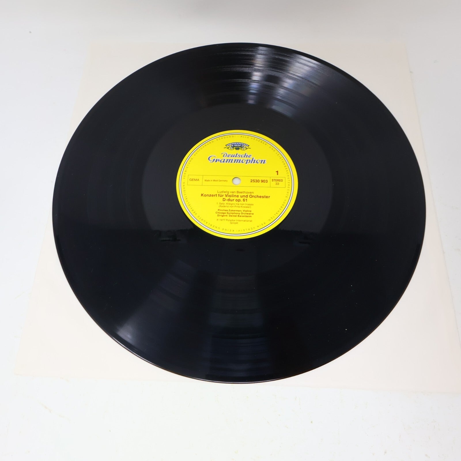 Beethoven Pinchas Zukerman Violinkonzert Chicago Barenboim LP Record 2530 903
