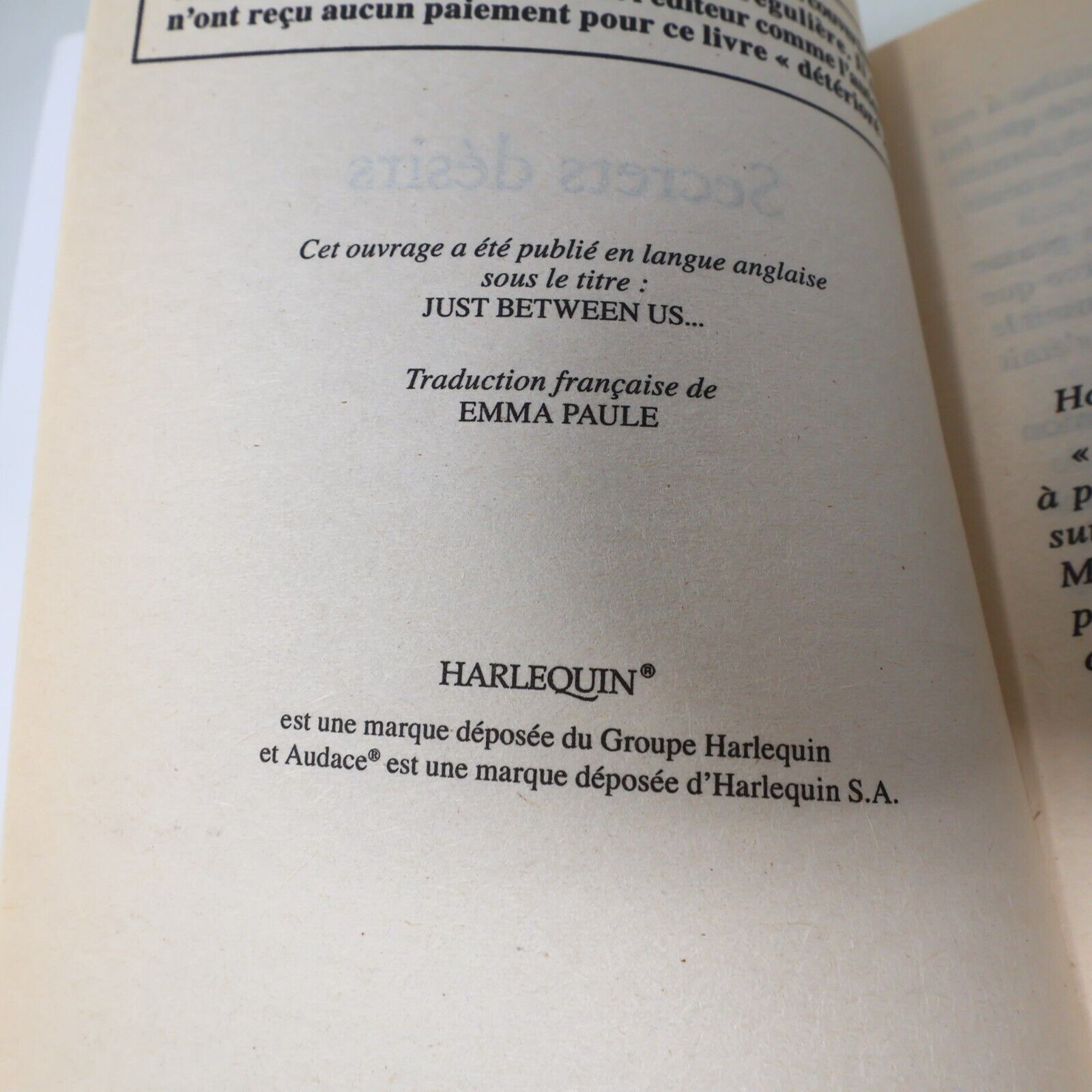 Harlequin Collection Audace Romance Érotisme Lot 11 Livres Français French 2000s