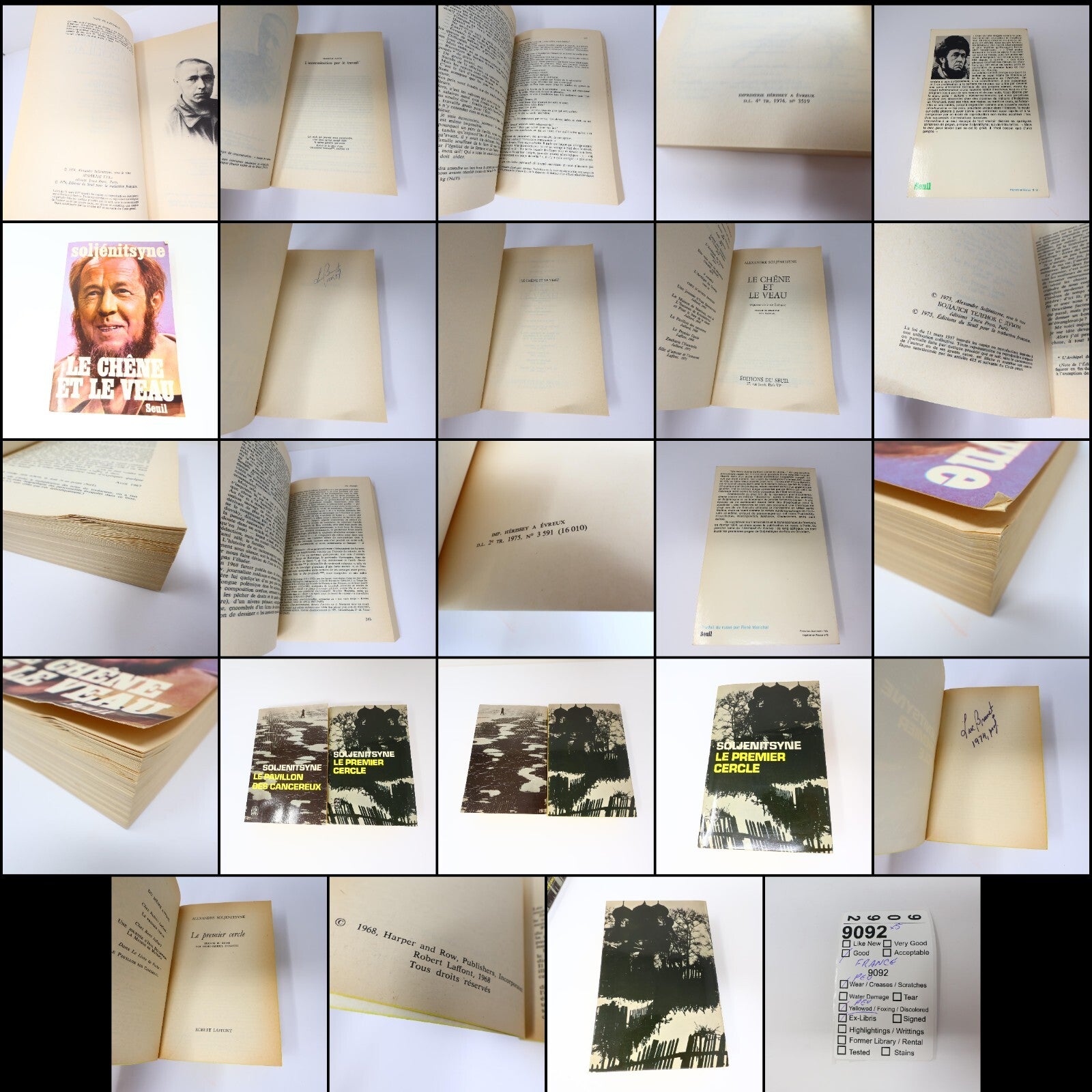 Alexandre Soljénitsyne Lot 5 Livres L'Archipel du Goulag #1-2/Chêne et le Veau