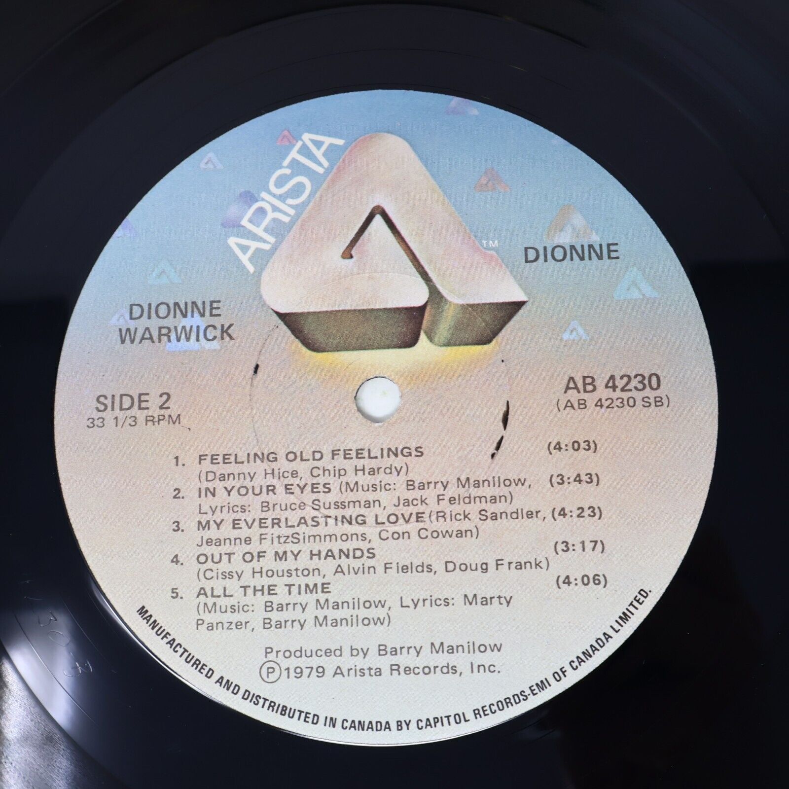 Dionne Warwick Dionne LP Record Vinyl Arista  AB 4230 Canada 1979 Funk Soul 70s