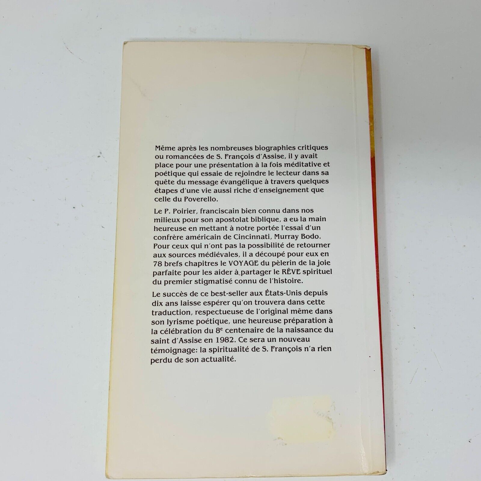 1981 François le Voyage et le Rêve Murray Bodo Franciscain Anne-Sigier Religion