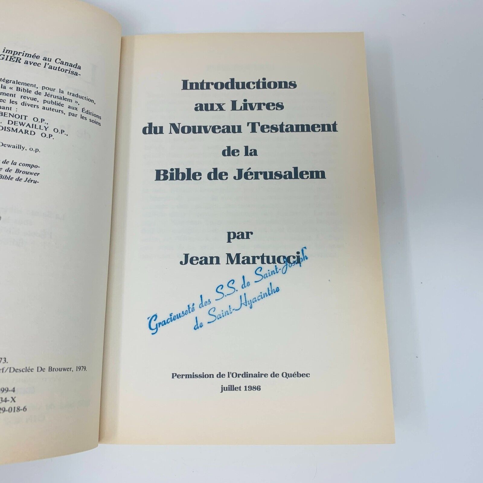 1987 Le Nouveau Testament de la Bible de Jérusalem Anne Sigier / Cerf Français