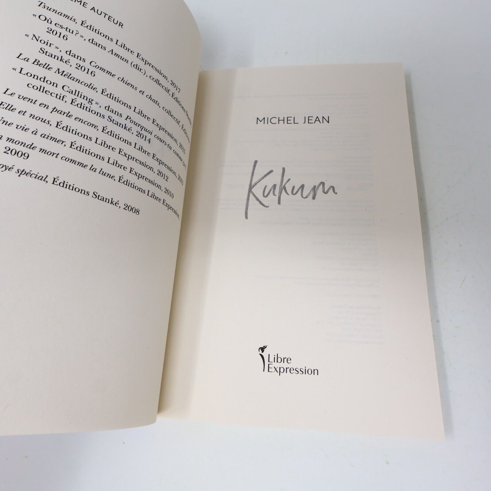 2019 Kukum Michel Jean Littérature Québécoise Roman Libre Expression Français PB