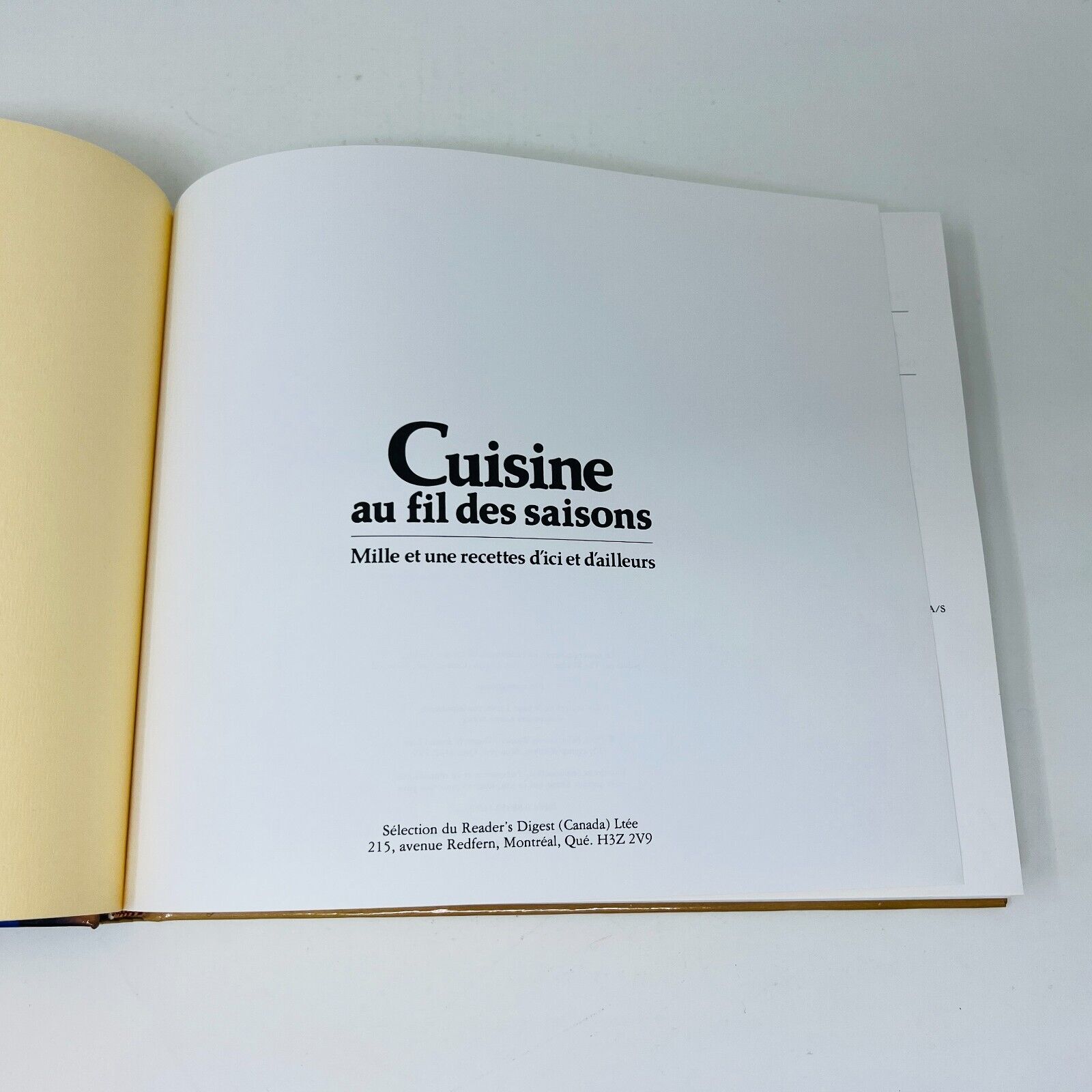 Cuisine au fil des Saisons Livre Recettes Sélection Reader's Digest 80s Français