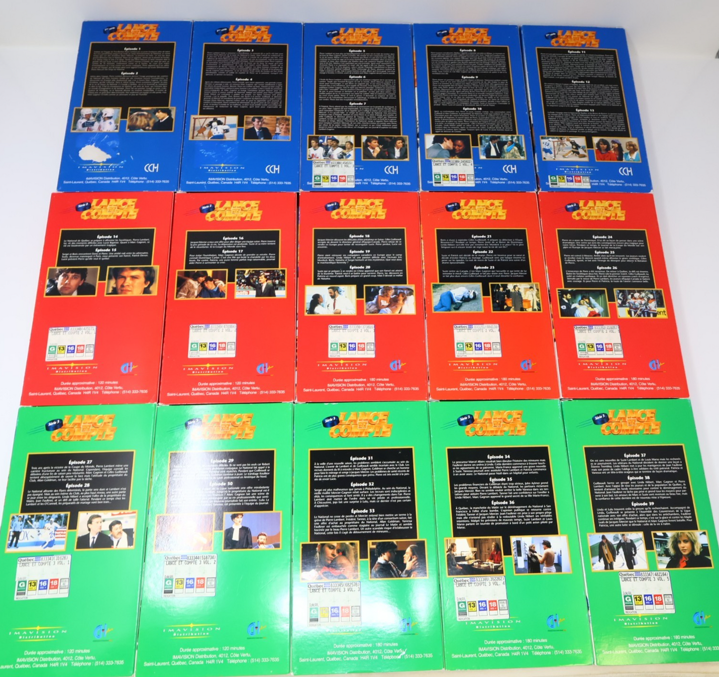 Lance et Compte Lot 15 VHS Série 1-2-3 Pierre Lambert Hockey National Messier