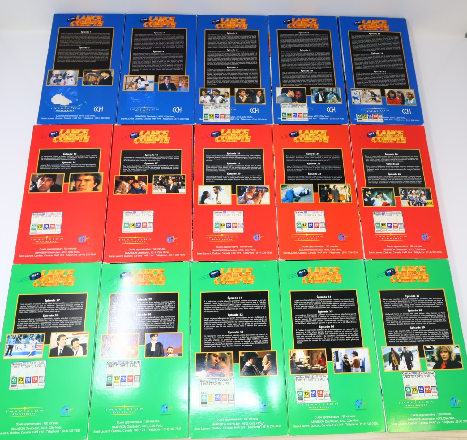 Lance et Compte Lot 15 VHS Série 1-2-3 Pierre Lambert Hockey National Messier