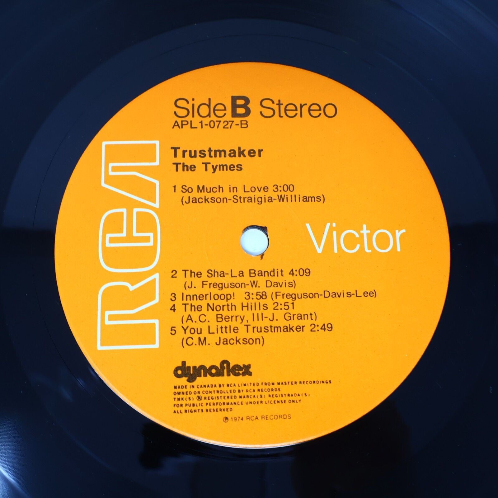 The Tymes Trustmaker LP Record Vinyl 1974 RCA Victor APL1-0727 Canada Funk Soul