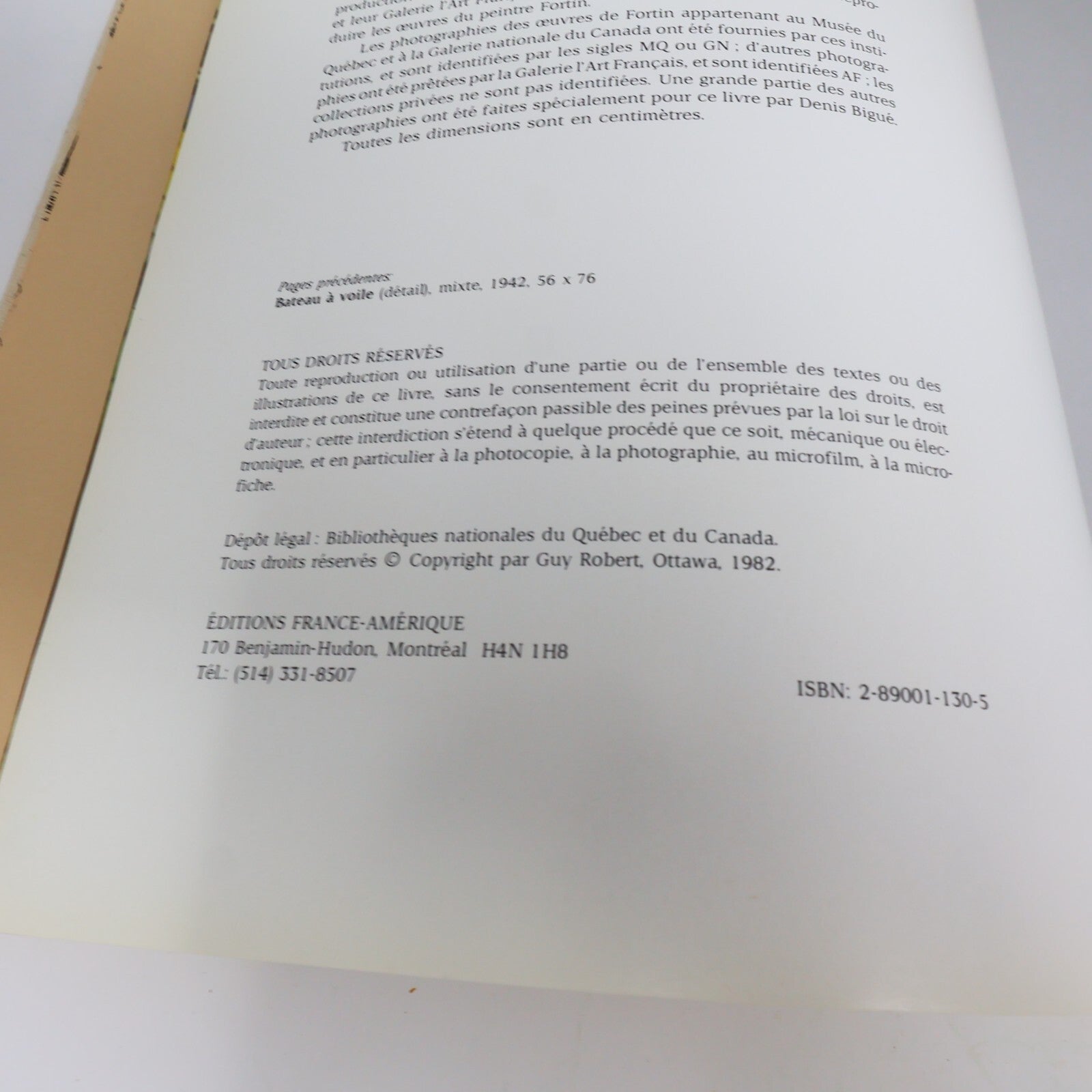 1982 Fortin l'Oeuvre et l'Homme Guy Robert Marc-Aurèle Fortin Québec Français HC