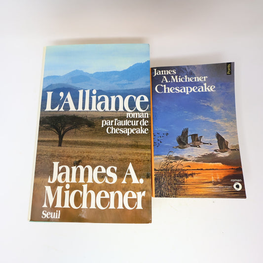 James Albert Michener Lot 2 Livres Chesapeake/L'Alliance Français French Seuil