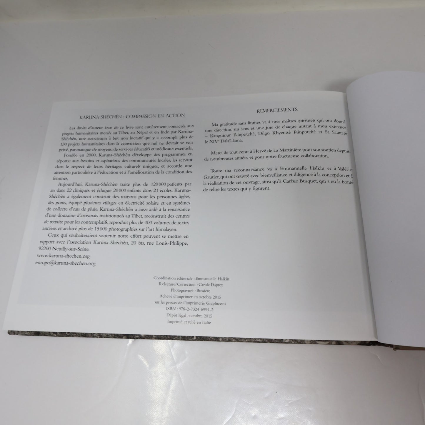 Visages de Paix/Terres de Sérénité Matthieu Ricard La Martinière 2015 HC French