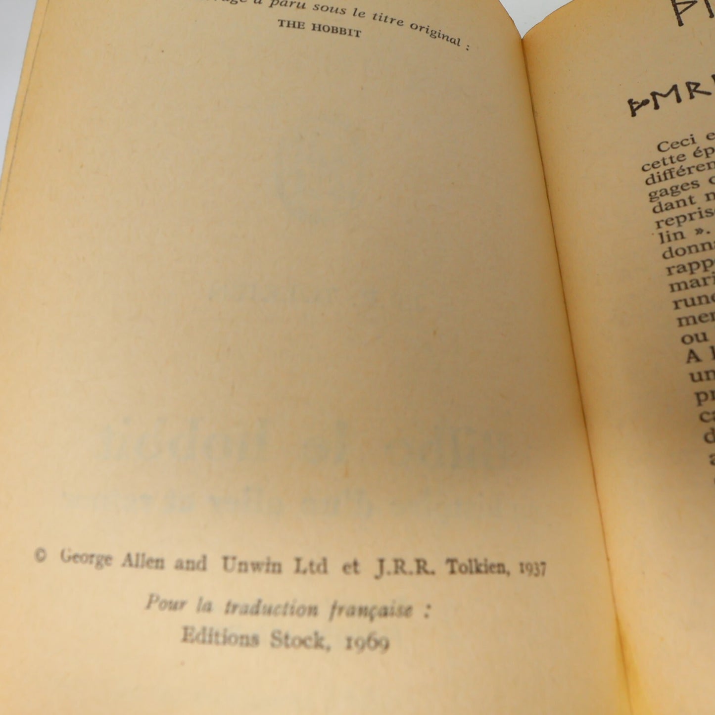 1973 Bilbo le Hobbit J.R.R. Tolkien Fantasy LOTR J'ai Lu Français Livre 70s PB