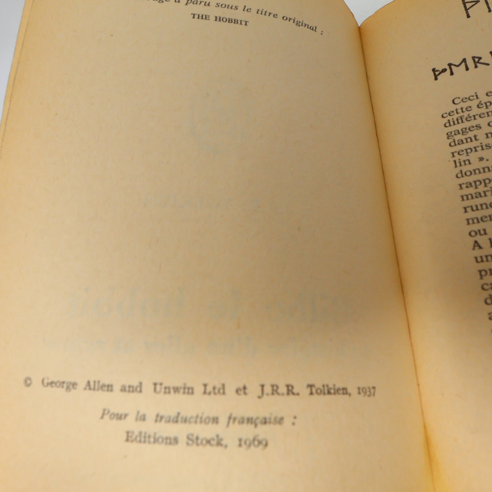 1973 Bilbo le Hobbit J.R.R. Tolkien Fantasy LOTR J'ai Lu Français Livre 70s PB