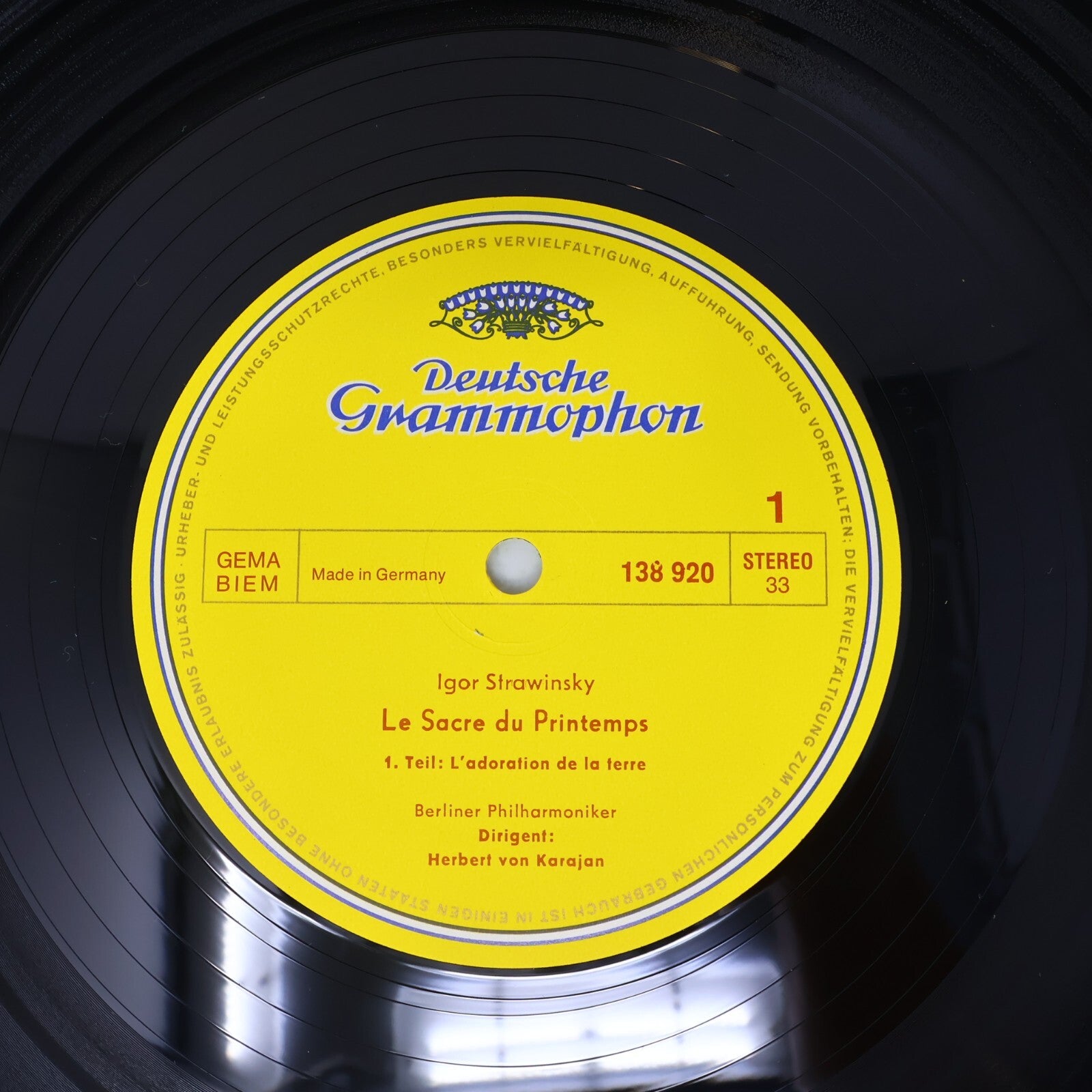 Herbert von Karajan Strawinsky Le Sacre du Printemps Berliner LP Record 138 920