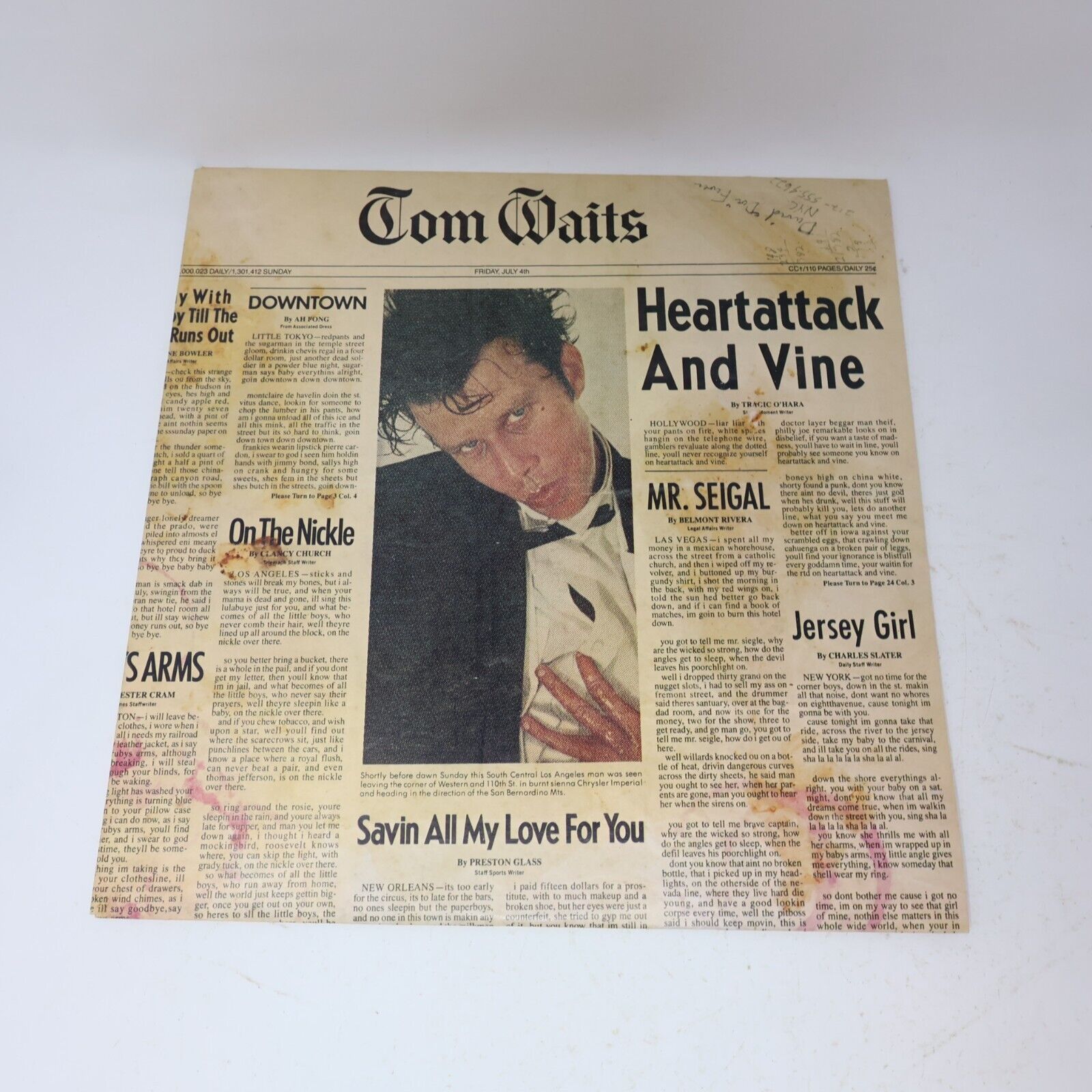 Tom Waits Heartattack And Vine LP Record Vinyl Asylum X6E-295 Canada 1980 Rock