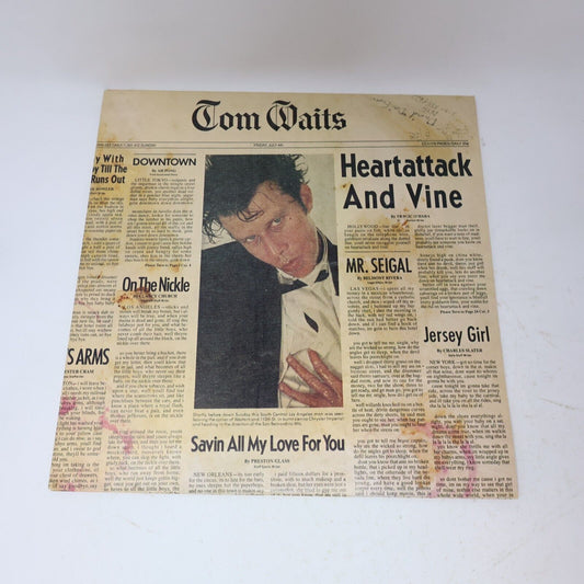 Tom Waits Heartattack And Vine LP Record Vinyl Asylum X6E-295 Canada 1980 Rock